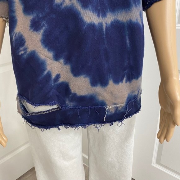 Alala Distressed Sweatshirt. Blue Tie Dye. Small. - Picture 8 of 16